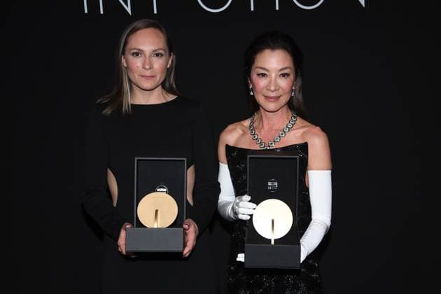 Carmen Jacquier and Michelle Yeoh won the 2023 Kering Women in Motion Award during the 76th annual Cannes film festival in Cannes, France. CELEBRITES : 76eme festival international de Cannes - Tapis rouge - Cannes - 21 05 2023 LionelUrman Panoramic 