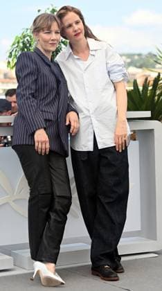 French director Justine Triet and German actress Sandra Huller attend a photo call for Anatomy Of a Fall at the 76th Cannes Film Festival at Palais des Festivals in Cannes, France on Monday, May 22, 2023.  CAN20230522126 RUNExHELLESTAD