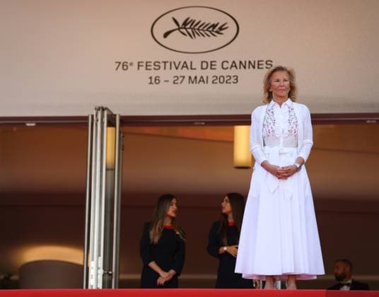 May 22, 2023, Cannes, Cote d Azur, France: Cannes Film Festival first female president IRIS KNOBLOCH attends the screening of Fallen Leaves during the 76th Annual Cannes Film Festival at Palais des Festivals on May 22, 2023 in Cannes, France Cannes France - ZUMAc179 20230522_zep_c179_116 Copyright: xMickaelxChavetx