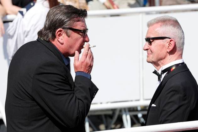 Aki Kaurismäki and Wolfgang Werner at the premiere of the feature film Kuolleet lehdet Fallen Leaves at the Festival de Cannes 2023 76 Cannes International Film Festival at the Palais des Festivals Cannes, 22 05 2023. Foto:xD.xBedrosianx xFuturexImage