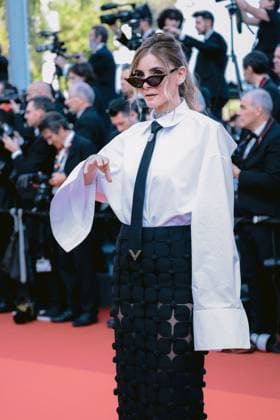 76e Festival International du Film de Cannes. MontÃ e des marches du film Club Zero . 76th International Cannes Film festival. Red crapet of Club Zero movie. 292407 2023-05-22 Cannes France Princesse Clotilde de Venise - Courau (Savoie)  Copyright: xTerencexBaelenx STAR_292407_019