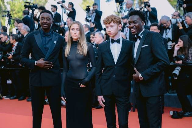 76e Festival International du Film de Cannes. MontÃ e des marches du film Club Zero . 76th International Cannes Film festival. Red crapet of Club Zero movie. 292407 2023-05-22 Cannes France Thybaud, Chine; Sylla, Ahmed  Copyright: xTerencexBaelenx STAR_292407_058