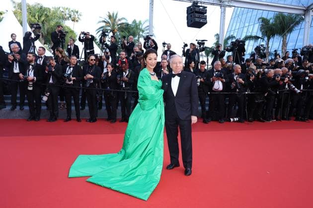 Michelle Yeoh, Jean Todt attend the Firebrand (Le Jeu De La Reine) red carpet during the 76th annual Cannes film festival at Palais des Festivals on May 21, 2023 in Cannes, France.. DGP imageSPACE MediaPunch Copyright: ximageSPACEx