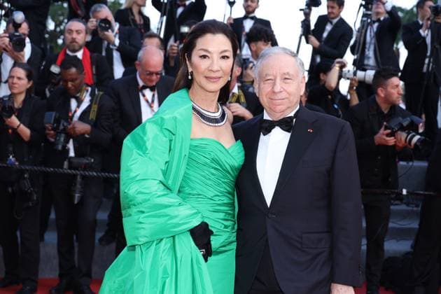 Michelle Yeoh, Jean Todt attend the Firebrand (Le Jeu De La Reine) red carpet during the 76th annual Cannes film festival at Palais des Festivals on May 21, 2023 in Cannes, France.. DGP imageSPACE MediaPunch Copyright: ximageSPACEx