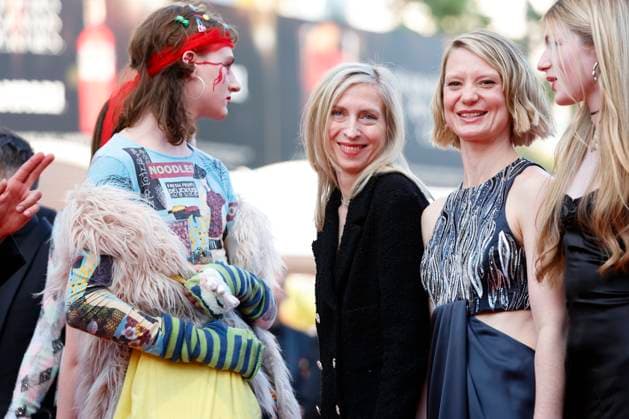 May 22, 2023: Luke Barker, Jessica Hausner and Mia Wasikowska attend the Club Zero premiere during the 76th Cannes Film Festival at Palais des Festivals in Cannes, France, on 22 May 2023. Photo: - ZUMAm179 20230522_zep_m179_029 Copyright: xAlecxMichaelx