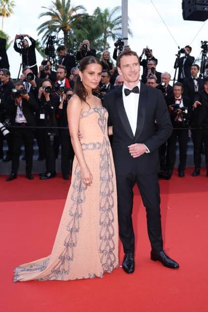 Alicia Vikander, Michael Fassbender attend the Firebrand (Le Jeu De La Reine) red carpet during the 76th annual Cannes film festival at Palais des Festivals on May 21, 2023 in Cannes, France.. DGP imageSPACE MediaPunch Copyright: ximageSPACEx