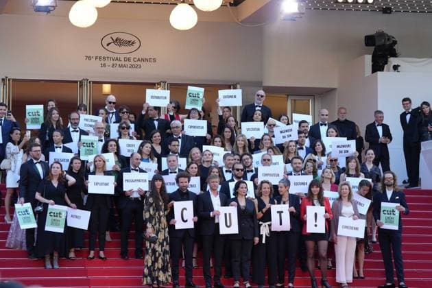 CUT! (Cinema Uni pour la Transition Ã cologique) CELEBRITES : 76 eme festival de Cannes - Red Carpet du film Â« Club Zero Â» - Cannes - 22 05 2023 NorbertScanella Panoramic 