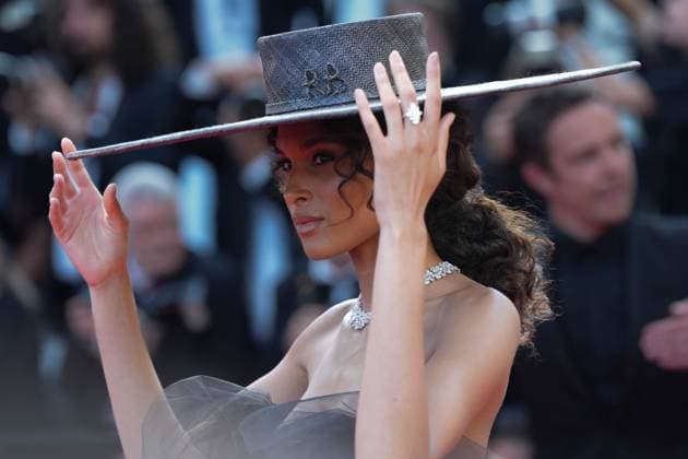 Cindy Bruna CELEBRITES : 76 eme festival de Cannes - Red Carpet du film Â« Club Zero Â» - Cannes - 22 05 2023 NorbertScanella Panoramic 
