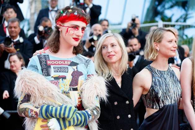 May 22, 2023: Luke Barker, Jessica Hausner and Mia Wasikowska attend the Club Zero premiere during the 76th Cannes Film Festival at Palais des Festivals in Cannes, France, on 22 May 2023. Photo: - ZUMAm179 20230522_zep_m179_045 Copyright: xAlecxMichaelx