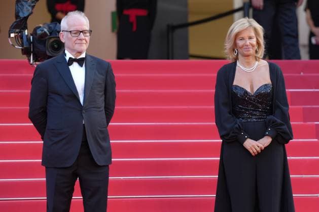 Thierry Fremaux - Iris Knobloch CELEBRITES : 76 eme festival de Cannes - Red Carpet du film Â« Club Zero Â» - Cannes - 22 05 2023 NorbertScanella Panoramic 