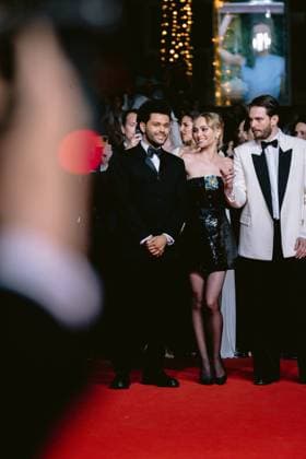 76eme Festival International du Film de Cannes. Montee des marches de The Idol. 76th International Cannes Film Festival. red Carpet of The Idol. 292423 2023-05-22 Alpes-Maritimes Cannes France Tesfaye, Abel ( The Weeknd ); Depp-Paradis, Lily Rose; Levinson, Sam  Copyright: xTerencexBaelenx STAR_292423_020