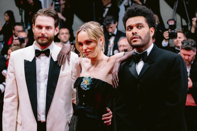 76eme Festival International du Film de Cannes. Montee des marches de The Idol. 76th International Cannes Film Festival. red Carpet of The Idol. 292423 2023-05-22 Alpes-Maritimes Cannes France Tesfaye, Abel ( The Weeknd ); Depp-Paradis, Lily Rose; Levinson, Sam  Copyright: xTerencexBaelenx STAR_292423_030