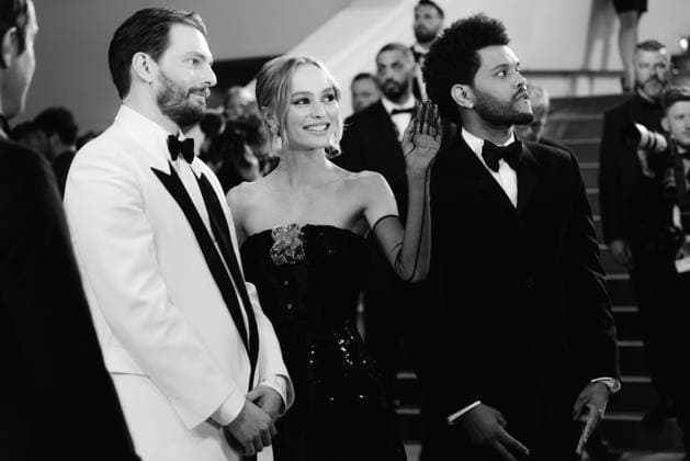 76eme Festival International du Film de Cannes. Montee des marches de The Idol. 76th International Cannes Film Festival. red Carpet of The Idol. 292423 2023-05-22 Alpes-Maritimes Cannes France Tesfaye, Abel ( The Weeknd ); Depp-Paradis, Lily Rose; Levinson, Sam  Copyright: xTerencexBaelenx STAR_292423_052