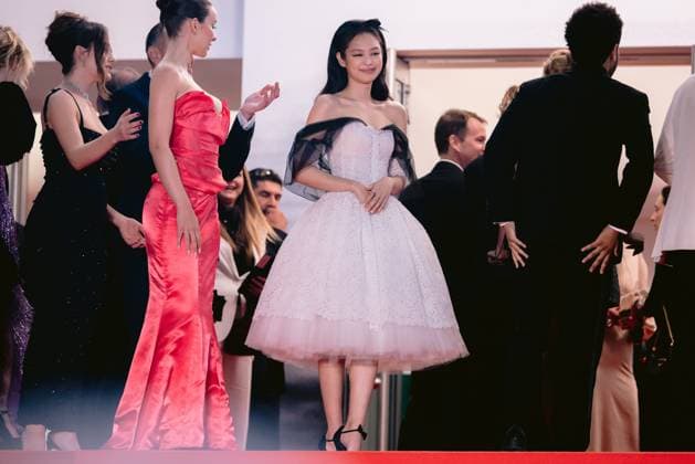 76eme Festival International du Film de Cannes. Montee des marches de The Idol. 76th International Cannes Film Festival. red Carpet of The Idol. 292423 2023-05-22 Alpes-Maritimes Cannes France Depp-Paradis, Lily Rose; KIM, JENNIE  Copyright: xTerencexBaelenx STAR_292423_071