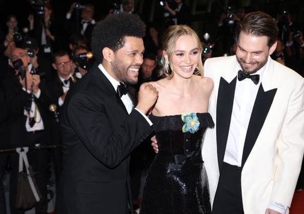 May 22, 2023, CANNES, FRANCE: Abel The Weeknd Tesfaye, Lily Rose Depp and Sam Levison attend the The Idol red carpet during the 76th annual Cannes film festival at Palais des Festivals on May 22, 2023 in Cannes, France. CANNES FRANCE - ZUMAs181 20230522_zea_s181_150 Copyright: xDGPx