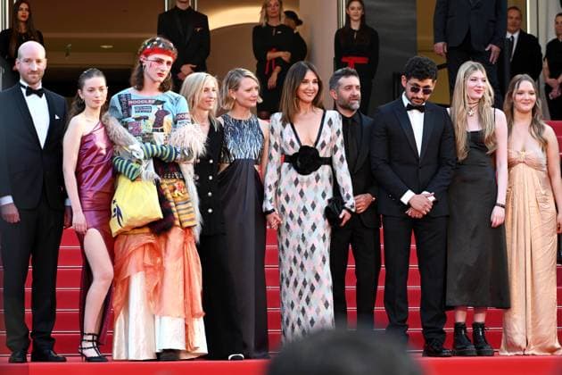 76th Cannes Film Festival 2023, evening 7 - Red Carpet film Club Zero . In the photo Lukas Turtur, Mathieu Demy, Elsa Zylberstein, Ksenia Devriendt, Luke Barker, Director Jessica Hausner, Mia Wasikowska, Florence Baker, Amir El-Masry, Gwen Currant and Samuel D Anderson  Copyright: xManuelexMangiarottix xipa-agencyx xPoolxPhotoxEventsx01x IPA_IPA38140309