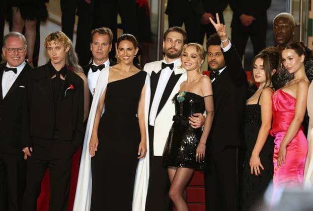 May 22, 2023, CANNES, FRANCE: Troye Sivan, Ashley Levinson, Sam Levinson, Lily-Rose Depp, Abel â€oeThe Weeknd†Tesfaye, Rachel Sennott, Moses Sumney, attend the The Idol red carpet during the 76th annual Cannes film festival at Palais des Festivals on May 22, 2023 in Cannes, France. CANNES FRANCE - ZUMAs181 20230522_zea_s181_160 Copyright: xDGPx