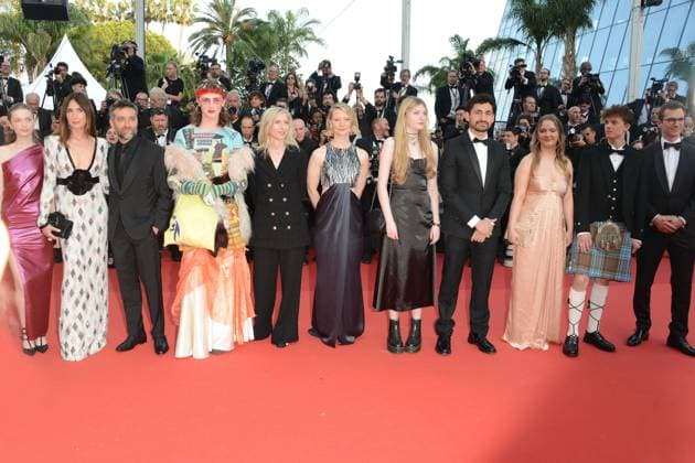 May 22, 2023, CANNES, France: CANNES, FRANCE - MAY 22: Producer Phillipe Bober, Lukas Turtur, Ksenia Devriendt, Luke Barker, Mia Wasikowska, Mathieu Demy, Elsa Zylberstein, Director Jessica Hausner, Amir El-Masry, Florence Baker, Gwen Currant, Samuel D Anderson, Geraldine Bajard and Producer Johannes Schubert attend the Club Zero red carpet during the 76th annual Cannes film festival at Palais des Festivals on May 22, 2023 in Cannes, France. CANNES France - ZUMAi09_ 20230522_zaf_i09_054 Copyright: xFrederickxInjimbertx
