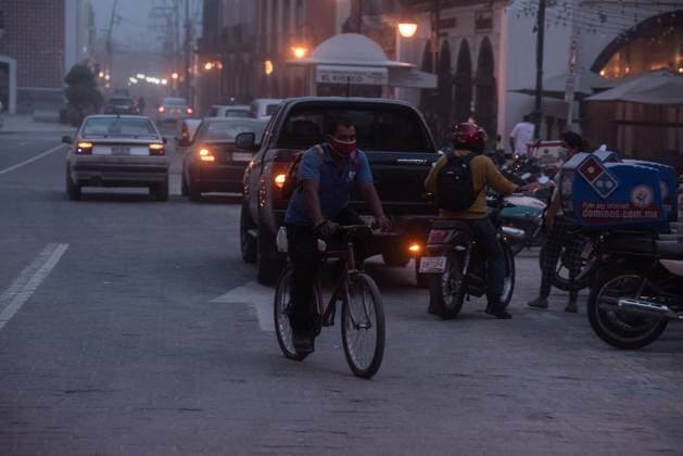 May 22, 2023: More than 40 towns in Mexico are in an emergency due to the intense volcanic activity of the Popocatepetl volcano. In the town of Atlixco there is a large amount of volcanic ash that has covered the city. - ZUMAqp1_ 20230522_zip_qp1_014 Copyright: xHectorxAdolfoxQuintanarxPerezx
