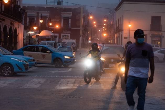 May 22, 2023: More than 40 towns in Mexico are in an emergency due to the intense volcanic activity of the Popocatepetl volcano. In the town of Atlixco there is a large amount of volcanic ash that has covered the city. - ZUMAqp1_ 20230522_zip_qp1_016 Copyright: xHectorxAdolfoxQuintanarxPerezx