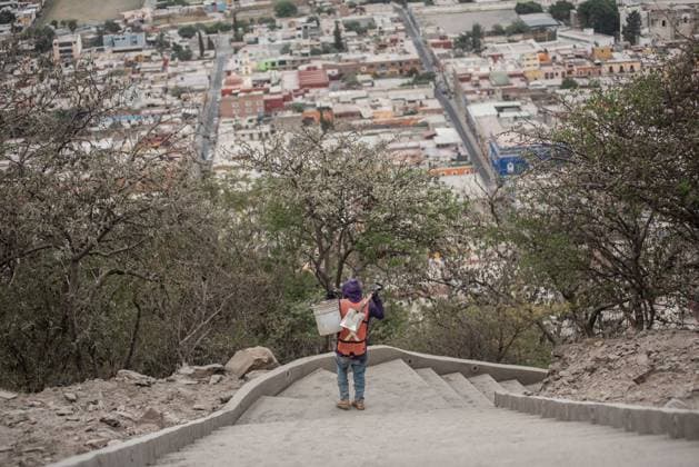 May 22, 2023: More than 40 towns in Mexico are in an emergency due to the intense volcanic activity of the Popocatepetl volcano. In the town of Atlixco there is a large amount of volcanic ash that has covered the city. - ZUMAqp1_ 20230522_zip_qp1_022 Copyright: xHectorxAdolfoxQuintanarxPerezx