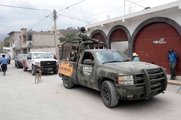 May 22, 2023, Santiago Xalitzintla, Puebla: The military applies the DN III E Plan in response to the volcanic activity of the Popocatepetl volcano in the municipality of Santiago Xalitzintla in the state of Puebla. on May 22, 2023 in Santiago Xalitzintla, Puebla Municipality of Santiago Xalitzi Mexico - ZUMAe321 20230523_zia_e321_007 Copyright: xLuisxBarronx