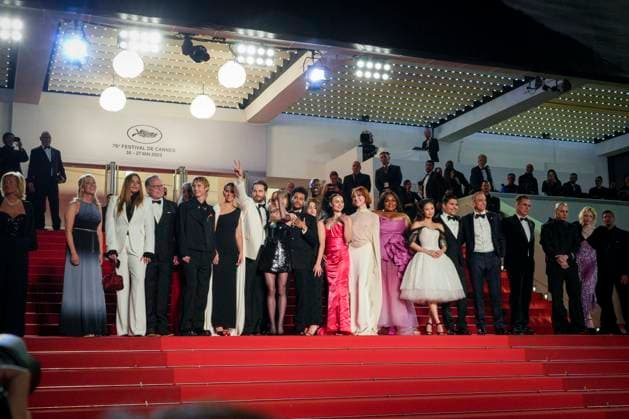 The Idol Red Carpet - The 76th Annual Cannes Film Festival Team members, Troye Sivan, Ashley Levindon, Sam Levinson, Lily-Rose Depp, Abel The Weeknd Tesfaye, Rachel Sennott, Suzanne Son, Harry Nef, Davine Joy Randolph, Sophie Mudd and guest attends The Idol Premiere Afterparty at the 76th annual Cannes film festival at Palm Beach on May 22, 2023 in Cannes, France. Cannes France Copyright: xDanielexCifalà x originalFilename: cifala-notitle230523_npAuB.jpg
