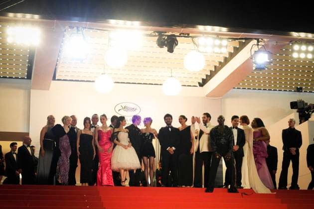 The Idol Red Carpet - The 76th Annual Cannes Film Festival Team members, Troye Sivan, Ashley Levindon, Sam Levinson, Lily-Rose Depp, Abel The Weeknd Tesfaye, Rachel Sennott, Suzanne Son, Harry Nef, Davine Joy Randolph, Sophie Mudd and guest attends The Idol Premiere Afterparty at the 76th annual Cannes film festival at Palm Beach on May 22, 2023 in Cannes, France. Cannes France Copyright: xDanielexCifalà x originalFilename: cifala-notitle230523_npKbB.jpg