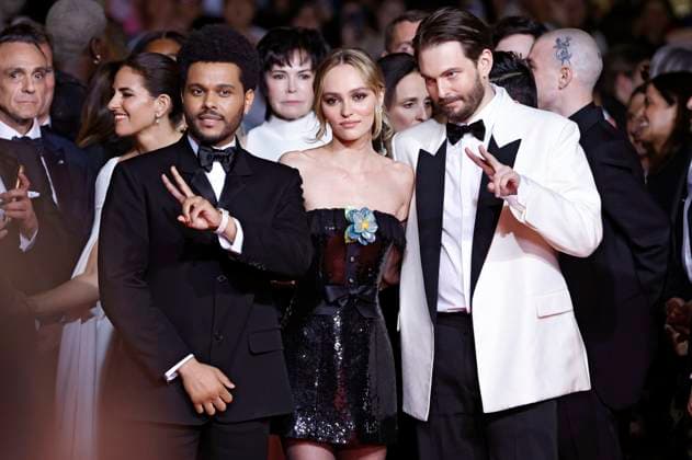 Abel The Weeknd Tesfaye, Lily Rose Depp and Sam Levinson at the premiere of the HBO drama series The Idol at the Festival de Cannes 2023 76 Cannes International Film Festival at the Palais des Festivals Cannes, 22 05 2023. Foto:xS.xGabschx xFuturexImage