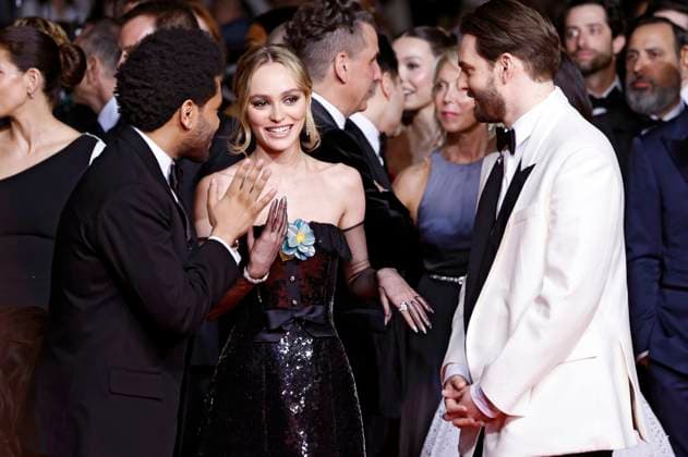 Abel The Weeknd Tesfaye, Lily Rose Depp and Sam Levinson at the premiere of the HBO drama series The Idol at the Festival de Cannes 2023 76 Cannes International Film Festival at the Palais des Festivals Cannes, 22 05 2023. Foto:xS.xGabschx xFuturexImage