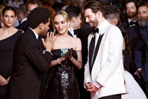 Abel The Weeknd Tesfaye, Lily Rose Depp and Sam Levinson at the premiere of the HBO drama series The Idol at the Festival de Cannes 2023 76 Cannes International Film Festival at the Palais des Festivals Cannes, 22 05 2023. Foto:xS.xGabschx xFuturexImage