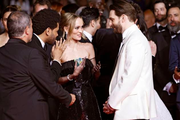 Abel The Weeknd Tesfaye, Lily Rose Depp and Sam Levinson at the premiere of the HBO drama series The Idol at the Festival de Cannes 2023 76 Cannes International Film Festival at the Palais des Festivals Cannes, 22 05 2023. Foto:xS.xGabschx xFuturexImage