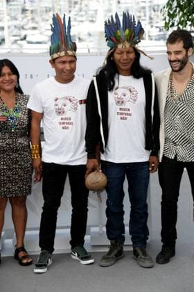 76th Cannes Film Festival 2023, Photocall film Crowra (The Buriti Flower) . Pictured: Henrique Ihjac Kraho, Francisco Hyjno Kraho  Copyright: xAlbertoxTerenghi PoolxPhotoxEvenx xPoolxPhotoxEventsx01x IPA_IPA38152349