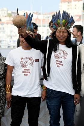 76th Cannes Film Festival 2023, Photocall film Crowra (The Buriti Flower) . Pictured: Henrique Ihjac Kraho, Francisco Hyjno Kraho  Copyright: xAlbertoxTerenghi PoolxPhotoxEvenx xPoolxPhotoxEventsx01x IPA_IPA38152356