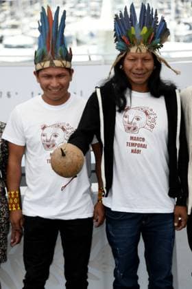 76th Cannes Film Festival 2023, Photocall film Crowra (The Buriti Flower) . Pictured: Henrique Ihjac Kraho, Francisco Hyjno Kraho  Copyright: xAlbertoxTerenghi PoolxPhotoxEvenx xPoolxPhotoxEventsx01x IPA_IPA38152358