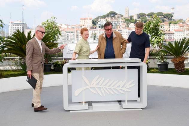 Wolfgang Werner, Alma Pöysti, Aki Kaurismäki and Jussi Vatanen at the photocall for the feature film Kuolleet lehdet Fallen Leaves at the Festival de Cannes 2023 76 Cannes International Film Festival at the Palais des Festivals Cannes, 23 05 2023 Foto:xD.xBedrosianx xFuturexImage