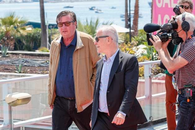 May 23, 2023: Aki Kaurismaki and Thierry Fremaux arrive at the Fallen Leaves photocall during the 76th Cannes Film Festival at Palais des Festivals in Cannes, France, on 23 May 2023. Photo: - ZUMAm179 20230523_zep_m179_005 Copyright: xAlecxMichaelx