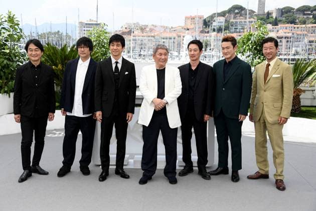 76th Cannes Film Festival 2023, Photocall film Kubu. Pictured: Takeshi Natsuno, Nao Omori, Hidetoshi Nishijima, Takeshi Kitano, RyÅ Kase, Nakamura Shido II, Tadanobu Asano  Copyright: xAlbertoxTerenghi PoolxPhotoxEvenx xPoolxPhotoxEventsx01x IPA_IPA38156588