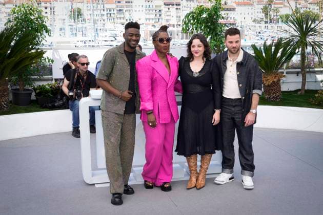 IPP Photo Daniele Cifala™ Cannes 23 05 2023 Adami Photocall The 76th Annual Cannes Film Festival in the photo Blaise Afonso, Claudia Tagbo, Camille Dochez and Thomas Rio Italy Photo Press World Copyright  0