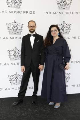 STOCKHOLM 20230523 Michael Pärt, son of one of this years winners, Arvo Pärt, and his partner arrive at the 2023 Polar Prize ceremony at the Grand Hotel in Stockholm on Tuesday Stockholm SWEDEN x10430x  Copyright: xChristinexOlsson TTx POLARPRISET 2023 TTABB0000000000189056
