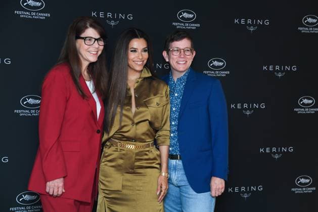 Kering Women in Motion Talk with STACY L. SMITH, EVA LONGORIA and Amy White at the Majestic Hotel, Cannes FRANCE CELEBRITES : Eva Longoria - 76 eme festival international de Cannes - Photocall - Cannes - 23 05 2023 LionelUrman Panoramic 