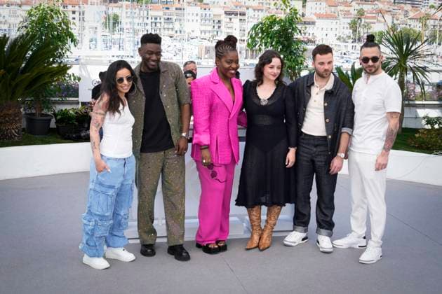 Adami Photocall - The 76th Annual Cannes Film Festival Blaise Afonso, Claudia Tagbo, Camille Dochez, Thomas Rio and guests attend the Adami photocall at the 76th annual Cannes film festival at Palais des Festivals on May 23, 2023 in Cannes, France. Cannes France  Copyright: xDanielexCifalÃ x originalFilename: cifala-notitle230523_np19a.jpg
