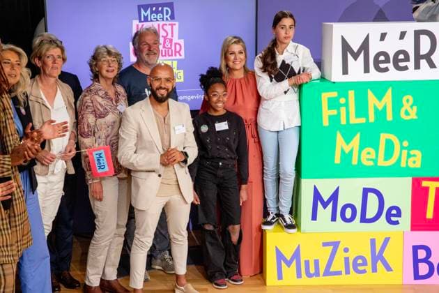 23-05-2023 The Hague Queen Maxima attend the launch of the cooperation between More Music in the Classroom and the Ministry of Education, Culture and Science in the context of cultural offerings at and after school to promote equality of opportunity in the Kindcentrum in The Hague. Â  Copyright: xPPEx