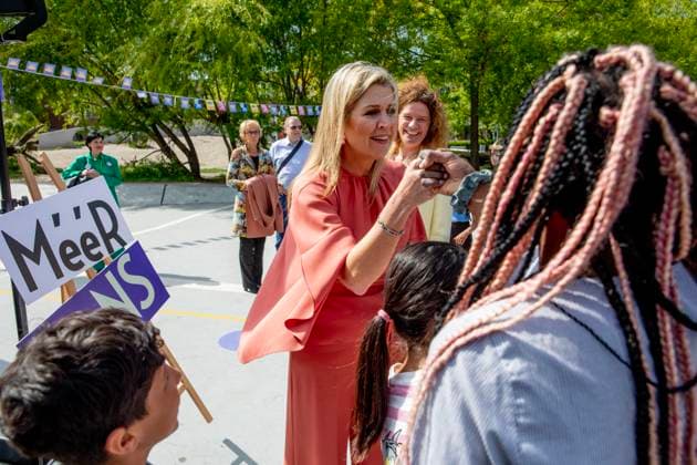 23-05-2023 The Hague Queen Maxima attend the launch of the cooperation between More Music in the Classroom and the Ministry of Education, Culture and Science in the context of cultural offerings at and after school to promote equality of opportunity in the Kindcentrum in The Hague. Â  Copyright: xPPEx