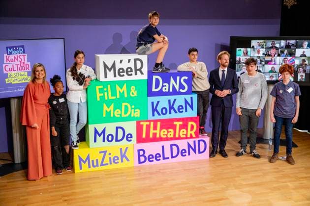 23-05-2023 The Hague Queen Maxima attend the launch of the cooperation between More Music in the Classroom and the Ministry of Education, Culture and Science in the context of cultural offerings at and after school to promote equality of opportunity in the Kindcentrum in The Hague. Â  Copyright: xPPEx