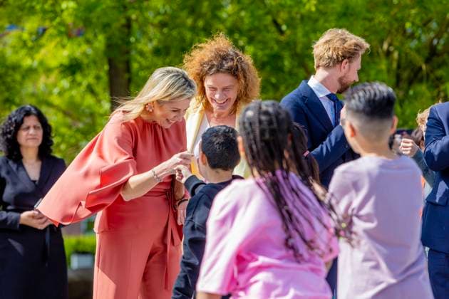 23-05-2023 The Hague Queen Maxima attend the launch of the cooperation between More Music in the Classroom and the Ministry of Education, Culture and Science in the context of cultural offerings at and after school to promote equality of opportunity in the Kindcentrum in The Hague. Â  Copyright: xPPEx