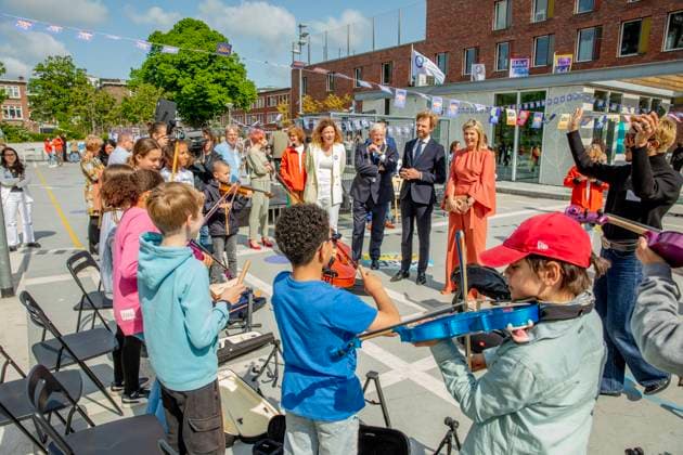 23-05-2023 The Hague Queen Maxima attend the launch of the cooperation between More Music in the Classroom and the Ministry of Education, Culture and Science in the context of cultural offerings at and after school to promote equality of opportunity in the Kindcentrum in The Hague. Â  Copyright: xPPEx