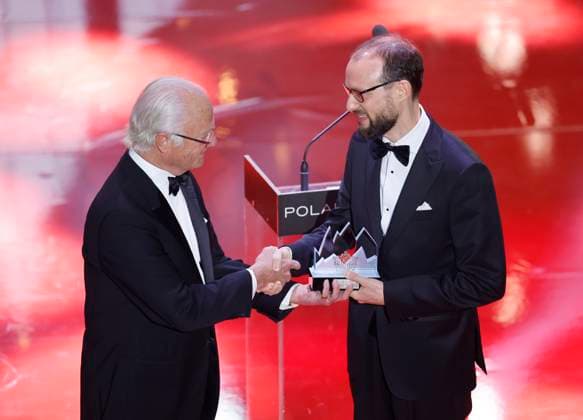 STOCKHOLM 20230523 Michael Pärt, son of this years laureate Arvo Pärt, receives his fathers prize from King Carl Gustaf at the presentation of the Polar Prize 2023 at the Grand Hotel in Stockholm on Tuesday Stockholm SWEDEN x10430x  Copyright: xChristinexOlsson TTx POLARPRISET 2023 TTABB0000000000189139