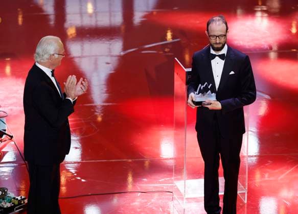 STOCKHOLM 20230523 Michael Pärt, son of this years laureate Arvo Pärt, receives his fathers prize from King Carl Gustaf at the presentation of the Polar Prize 2023 at the Grand Hotel in Stockholm on Tuesday Stockholm SWEDEN x10430x  Copyright: xChristinexOlsson TTx POLARPRISET 2023 TTABB0000000000189140
