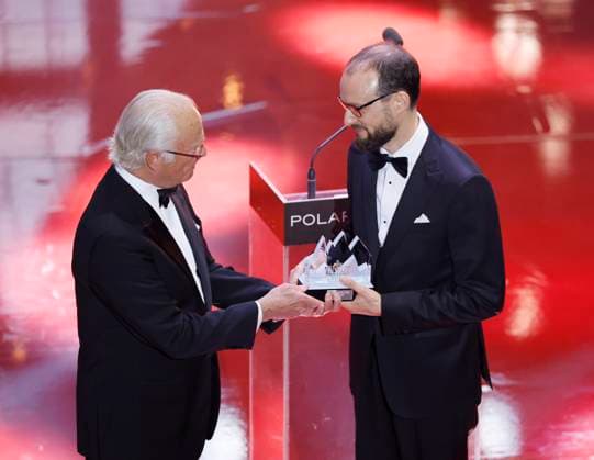 STOCKHOLM 20230523 Michael Pärt, son of this years laureate Arvo Pärt, receives his fathers prize from King Carl Gustaf at the presentation of the Polar Prize 2023 at the Grand Hotel in Stockholm on Tuesday Stockholm SWEDEN x10430x  Copyright: xChristinexOlsson TTx POLARPRISET 2023 TTABB0000000000189141